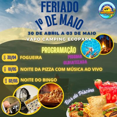 atrações - Feriado Maio